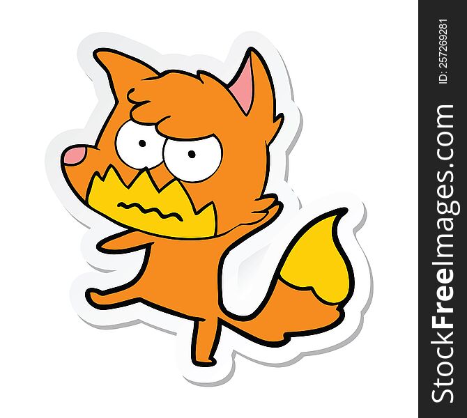 Sticker Of A Cartoon Annoyed Fox