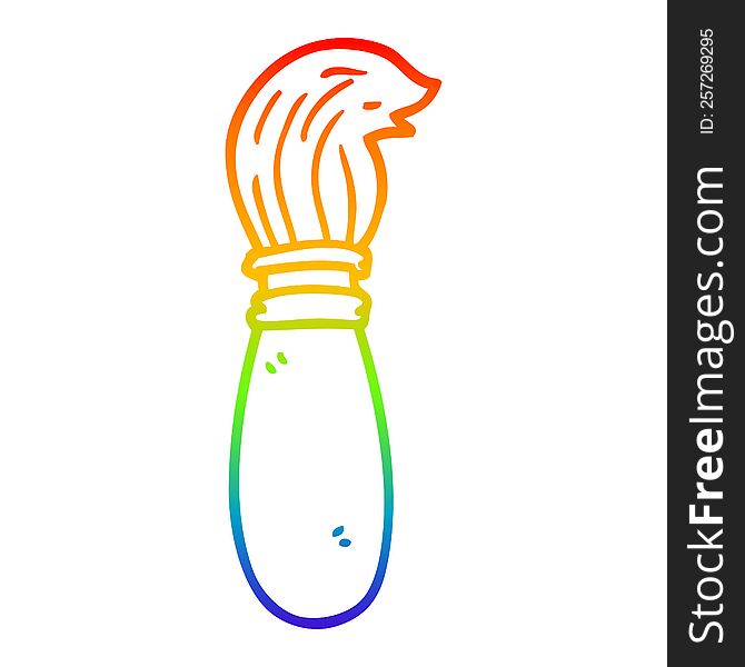 Rainbow Gradient Line Drawing Cartoon Paint Brush