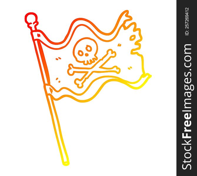 warm gradient line drawing of a pirate flag