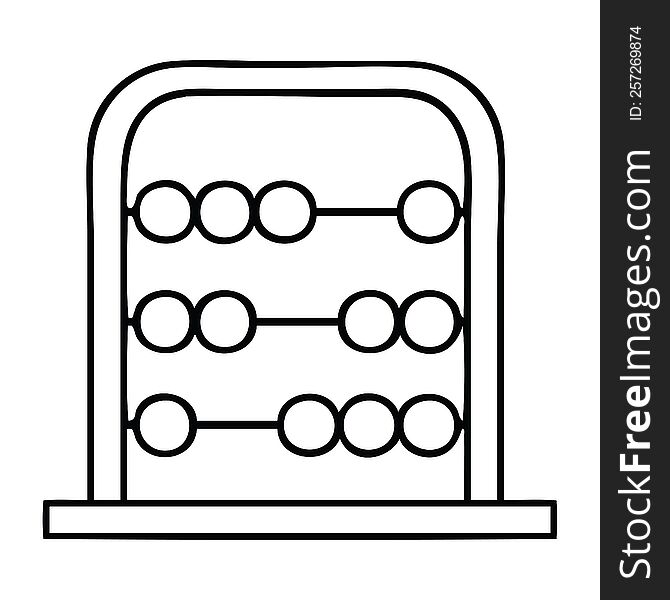 line drawing cartoon of a maths abacus