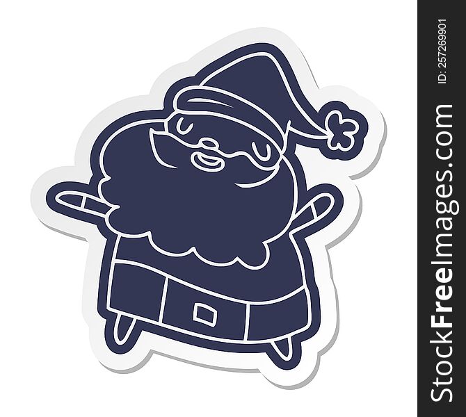 Cartoon Sticker Kawaii Of Santa Claus