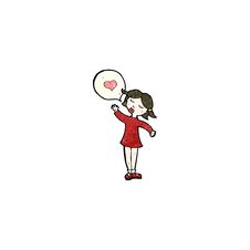 Cartoon Girl In Love Stock Photography