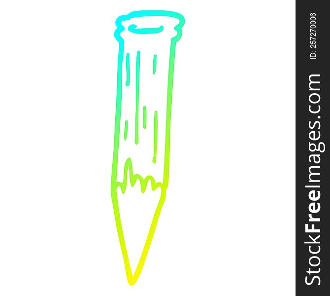 cold gradient line drawing of a cartoon wooden stake
