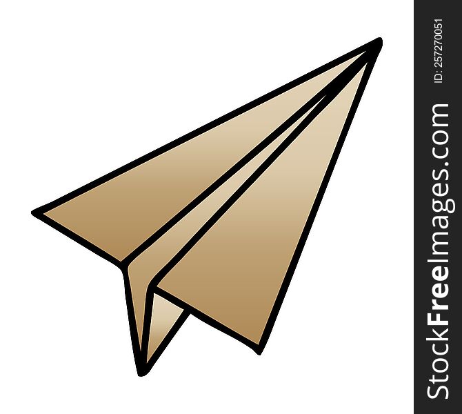 gradient shaded cartoon of a paper aeroplane