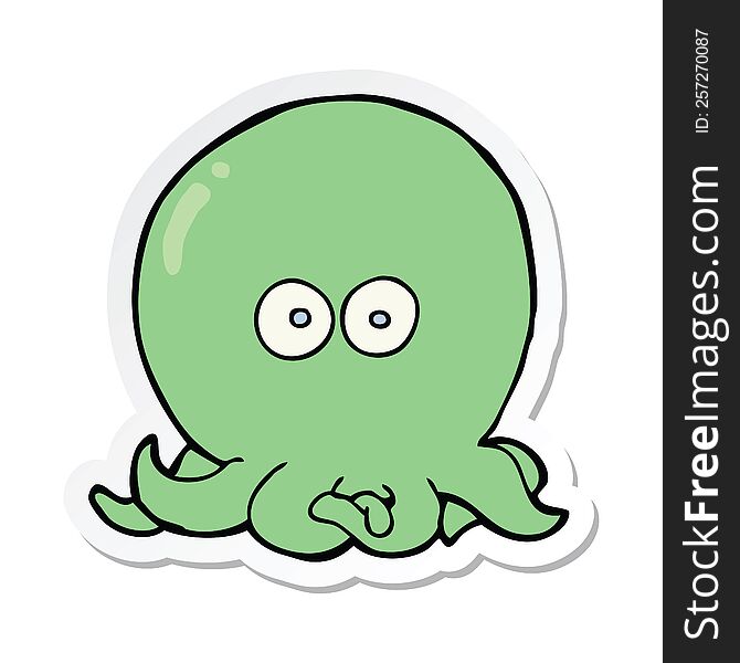 sticker of a cartoon octopus