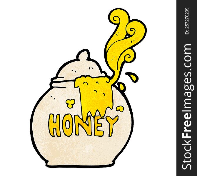 freehand textured cartoon honey pot