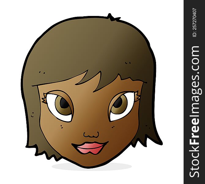 cartoon female face