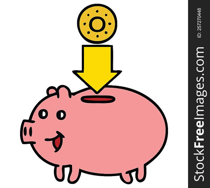 cute cartoon of a piggy bank. cute cartoon of a piggy bank