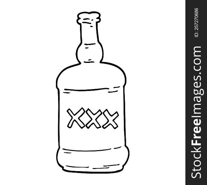 line drawing cartoon spirits bottle