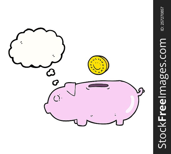 Thought Bubble Cartoon Piggy Bank