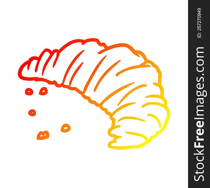 warm gradient line drawing of a croissant