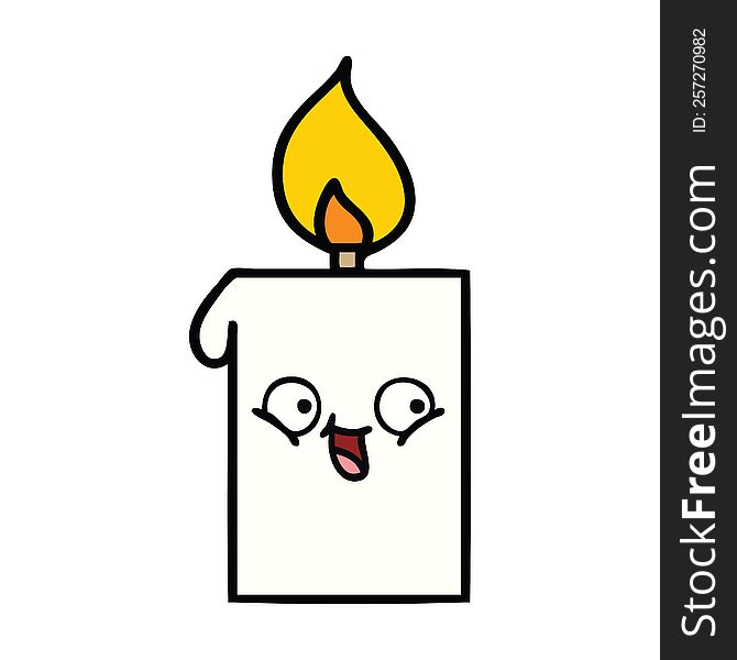 Cute Cartoon Lit Candle