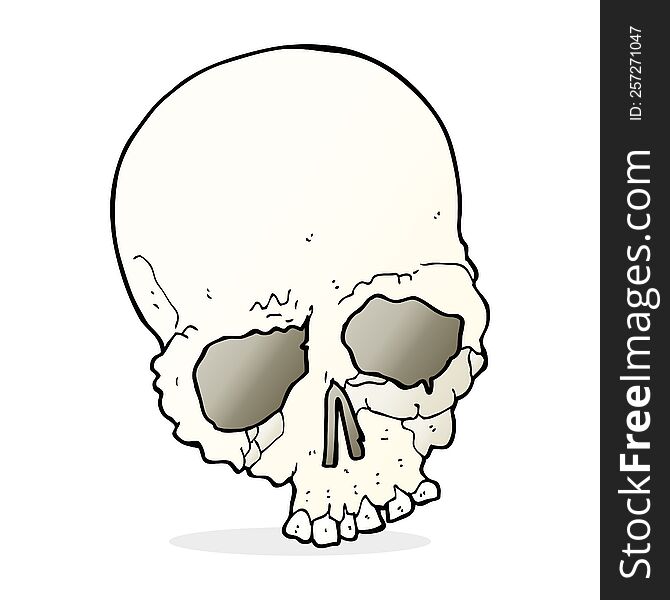 cartoon spooking old skull