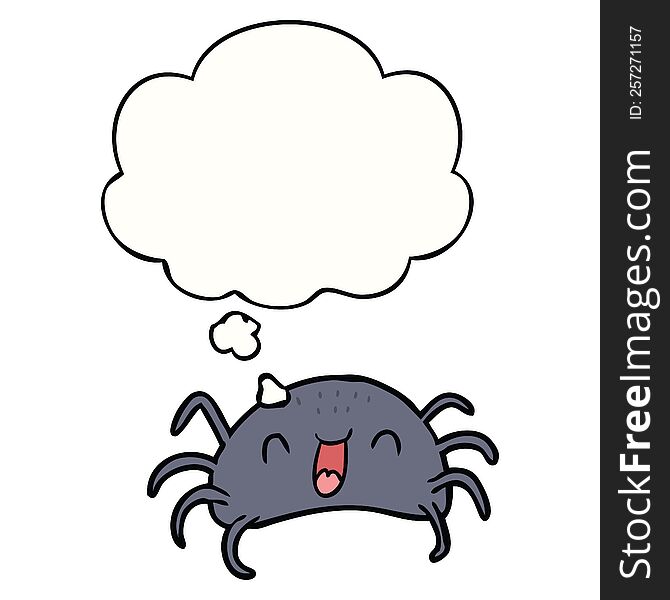 cartoon spider with thought bubble. cartoon spider with thought bubble
