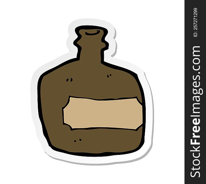 Sticker Of A Cartoon Whisky Jar