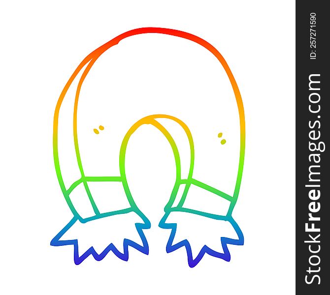 Rainbow Gradient Line Drawing Cartoon Magnet