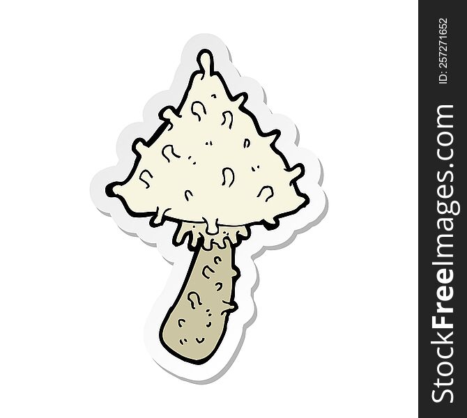 Sticker Of A Cartoon Weird Mushroom
