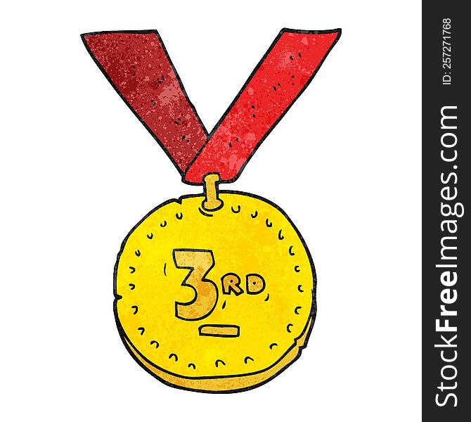 freehand textured cartoon sports medal