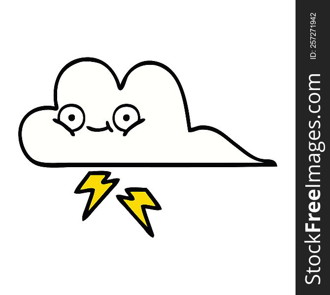 Cute Cartoon Thunder Cloud
