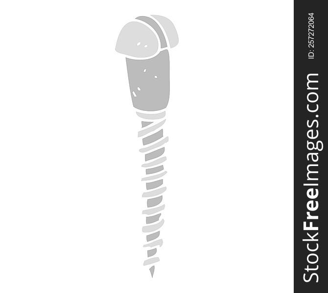 flat color illustration of a cartoon screw