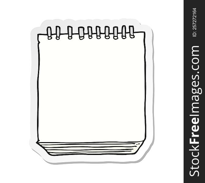 sticker of a cartoon notepad