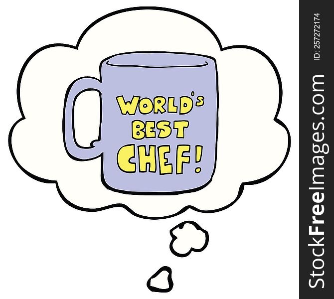 worlds best chef mug with thought bubble. worlds best chef mug with thought bubble