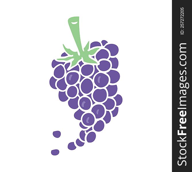 flat color style cartoon grapes. flat color style cartoon grapes