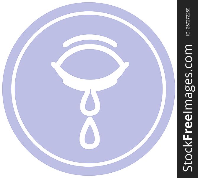 crying eye circular icon symbol