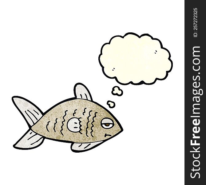 Cartoon Funny Fish With Thought Bubble