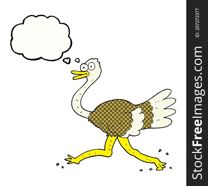 thought bubble cartoon ostrich