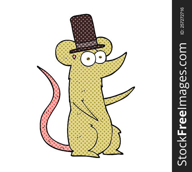 Cartoon Mouse Wearing Top Hat
