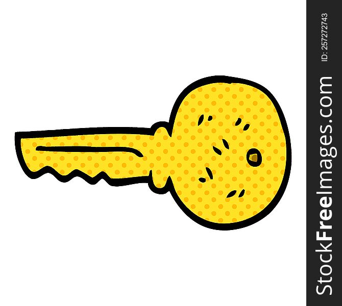 Cartoon Doodle Gold Key