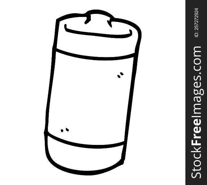 Line Drawing Cartoon Of A Battery