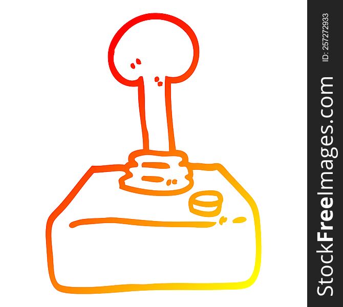 warm gradient line drawing of a cartoon joystick