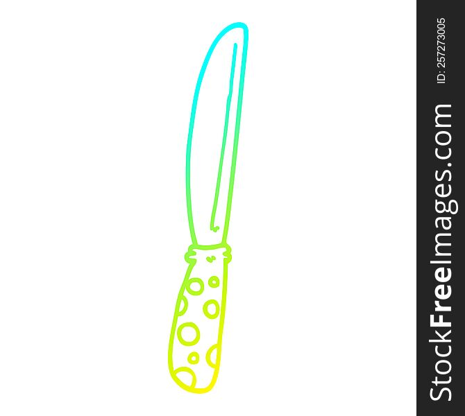 Cold Gradient Line Drawing Cartoon Knife