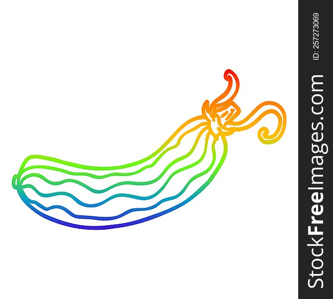 rainbow gradient line drawing cartoon cucumber