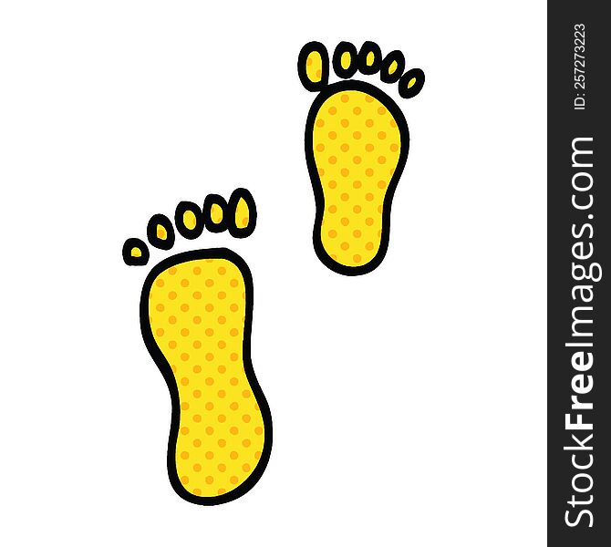 Comic Book Style Cartoon Foot Prints