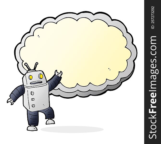 cartoon robot with space for text cloud