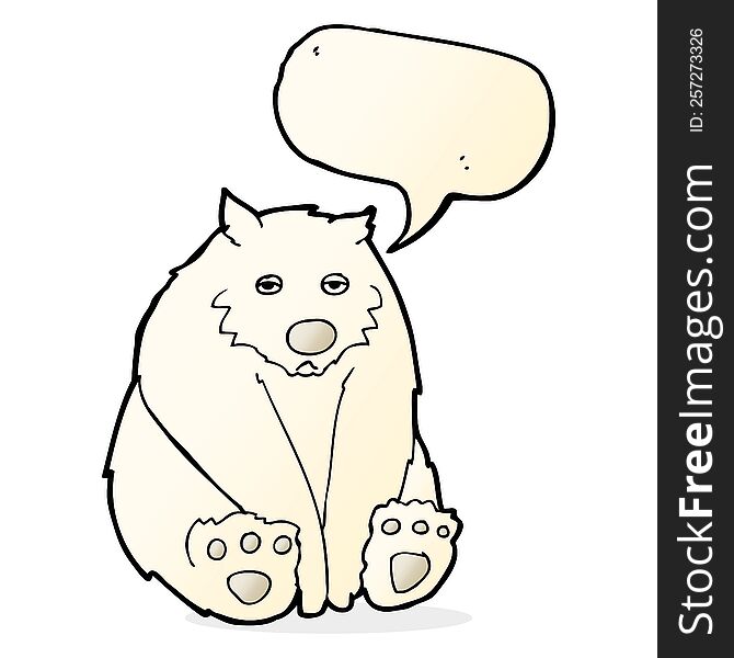 Cartoon Unhappy Polar Bear With Speech Bubble