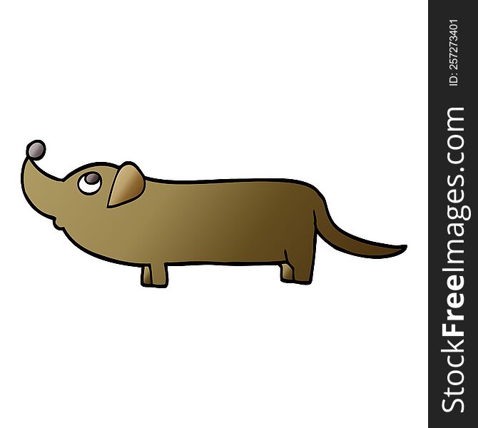 vector gradient illustration cartoon dachshund