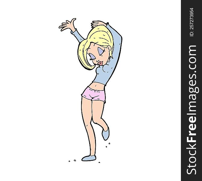 Cartoon Pretty Woman Dancing