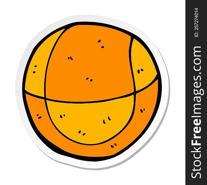 sticker of a cartoon basketball