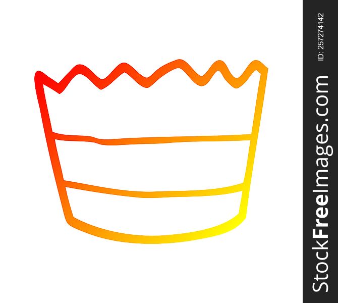 warm gradient line drawing of a cartoon muffin pot