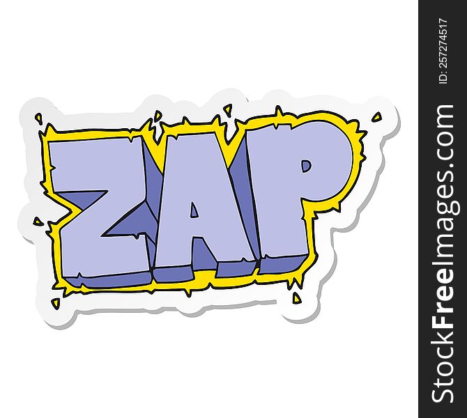 Sticker Of A Cartoon Zap Symbol
