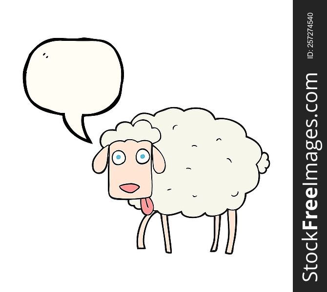 freehand drawn speech bubble cartoon sheep