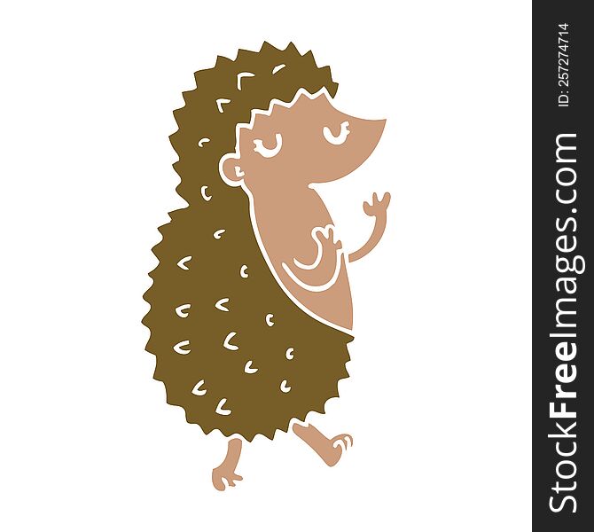 flat color style cartoon hedgehog