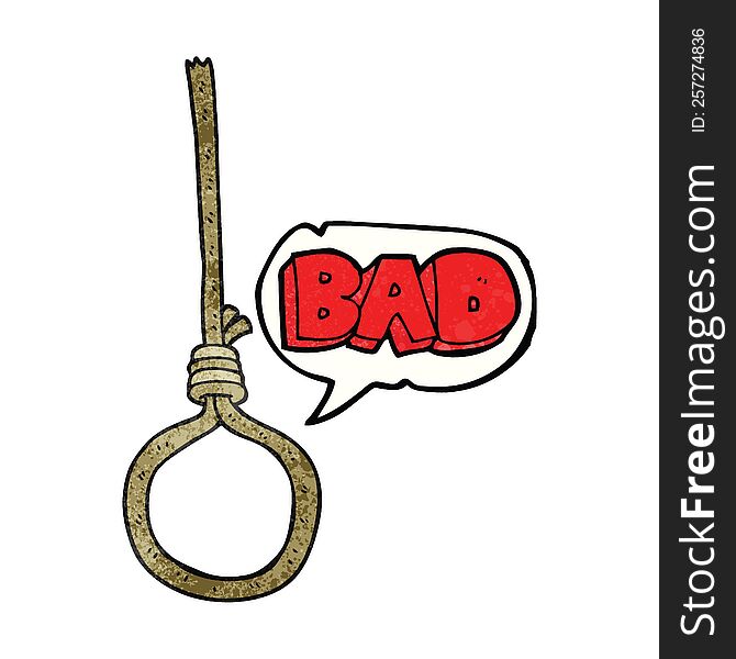 speech bubble textured cartoon noose