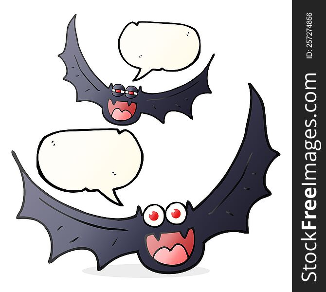 Speech Bubble Cartoon Halloween Bats