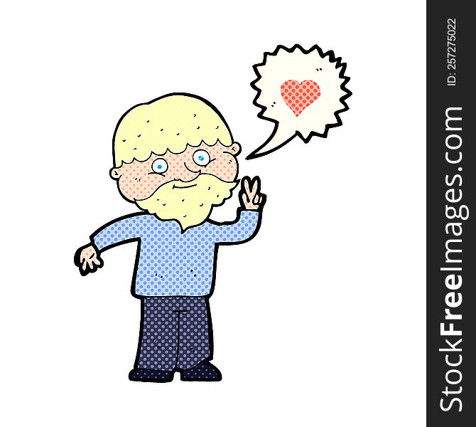 cartoon bearded man talking about love. cartoon bearded man talking about love