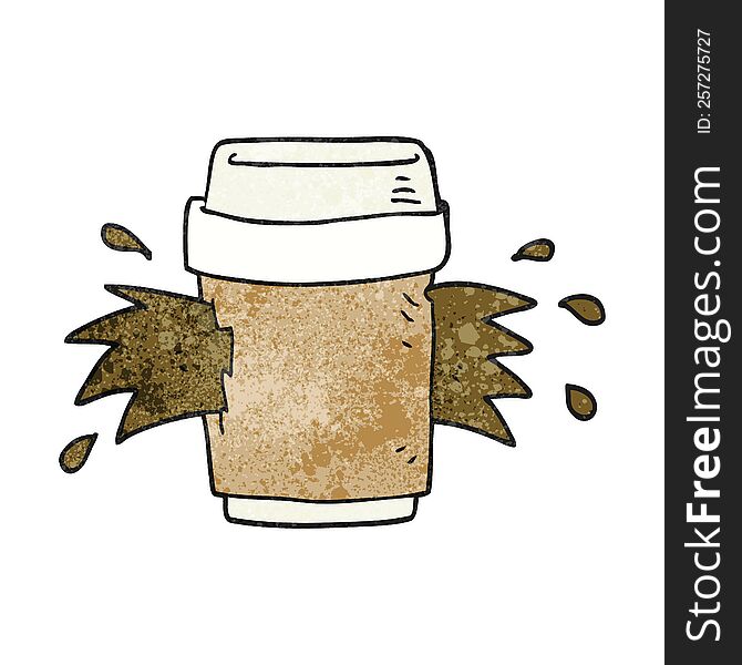 freehand textured cartoon exploding coffee cup
